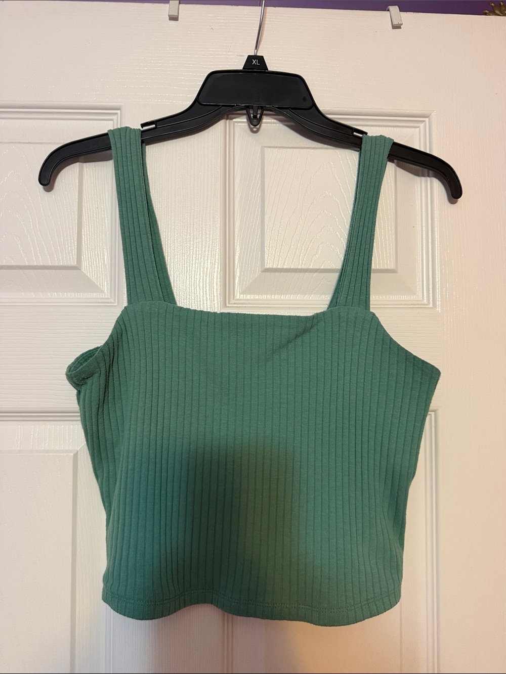 Women's Ribbed Square-Neck Tank Top - Green